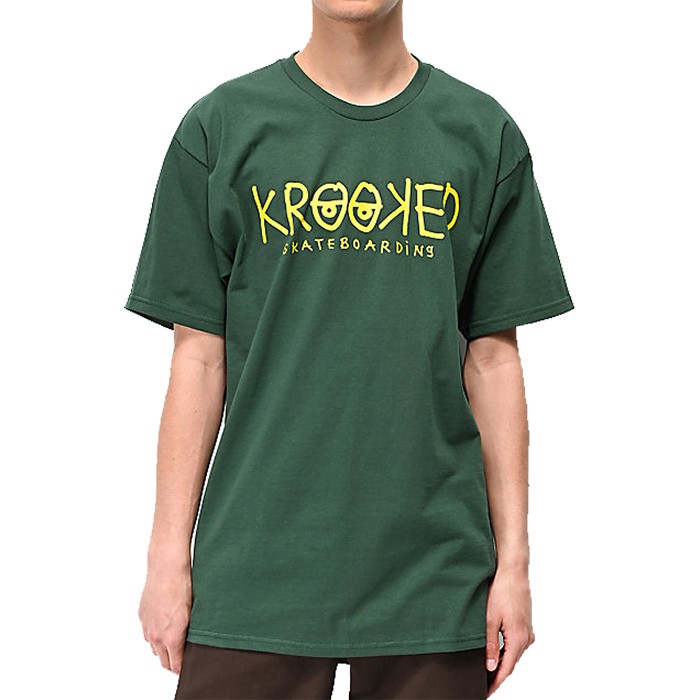 Футболка KROOKED Kr S/S Krkd Eyes Forest Green/Yellow