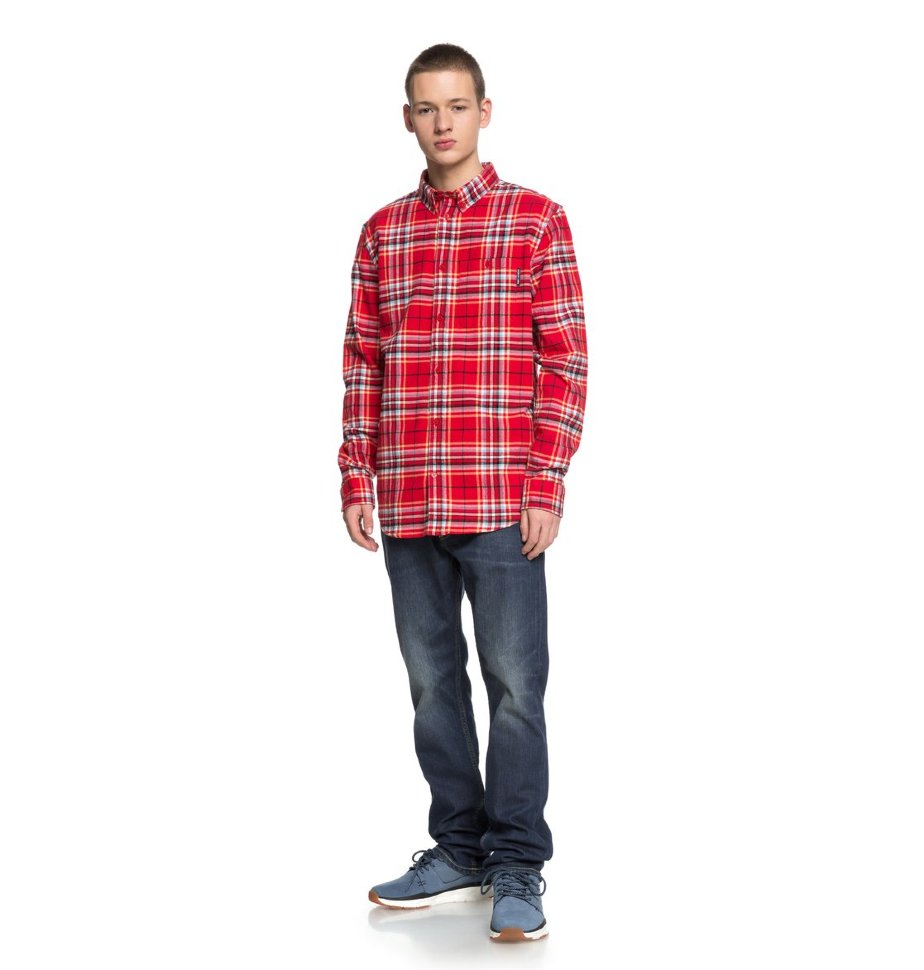 Рубашка мужская DC SHOES South Ferry Ls M Tango Red фото 3
