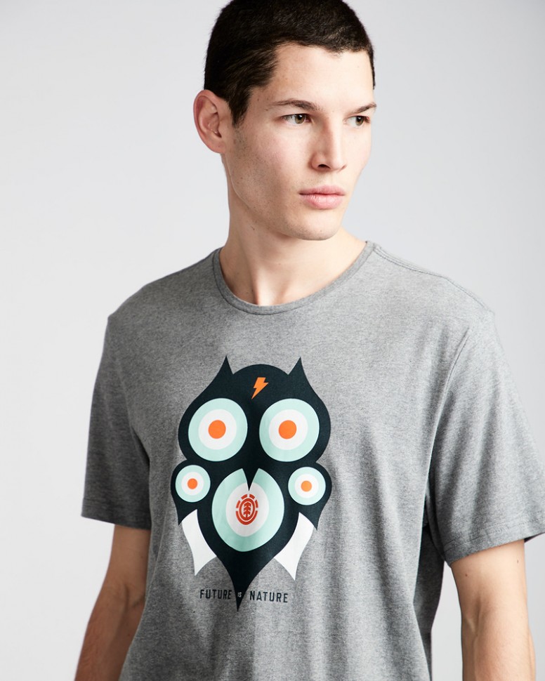 Футболка мужская ELEMENT Hoot Ss Grey Heather фото 2