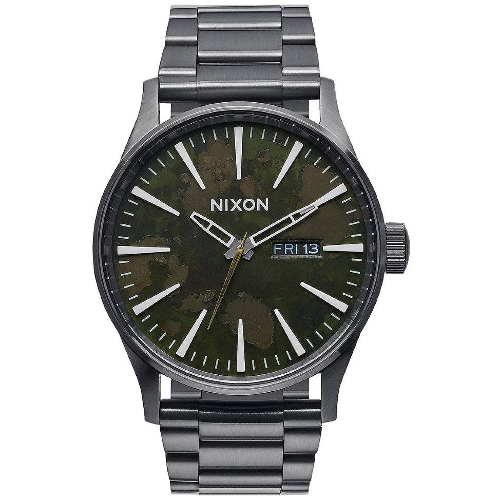 Часы NIXON Sentry Ss A/S Gunmetal/Green Oxyde