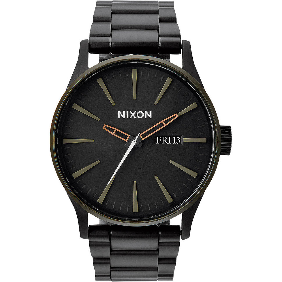 Часы NIXON Sentry Ss A/S Matte Blk/Industrial Green