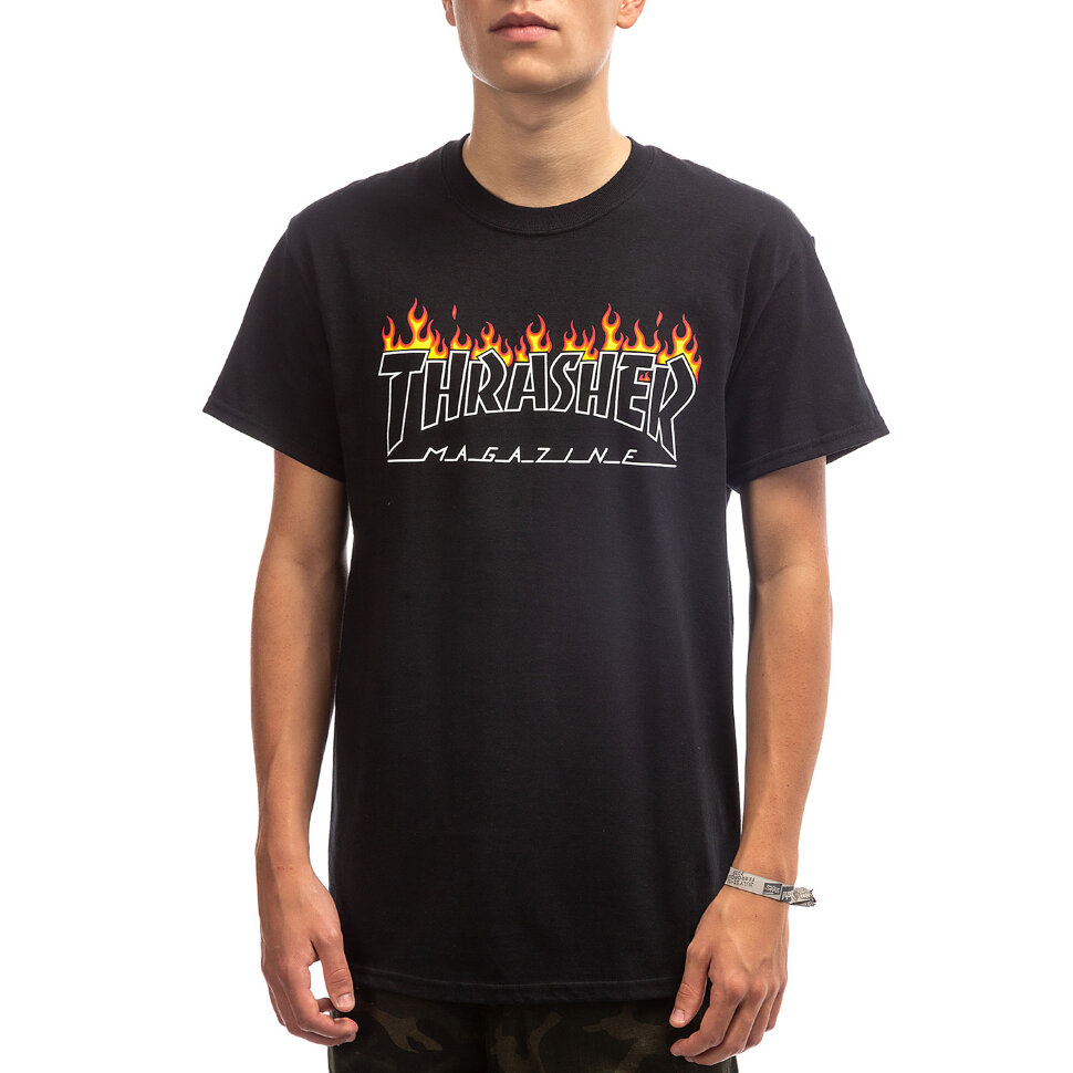Футболка THRASHER Scorched Outline S/S Black 2020 фото 2