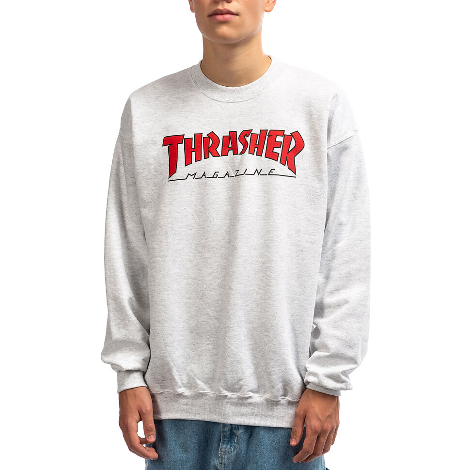 Свитшот THRASHER Outlined Crew Ash Grey 2020 фото 3