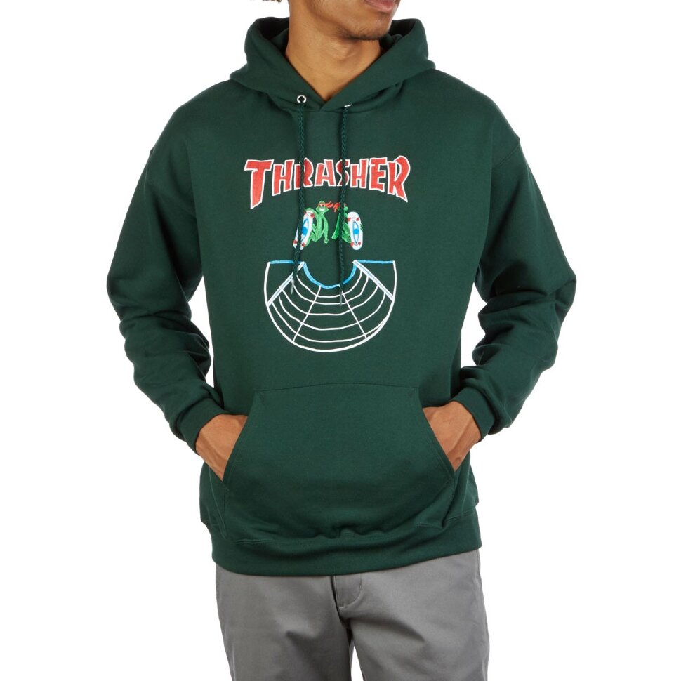 фото Толстовка thrasher doubles hood forest green 2020