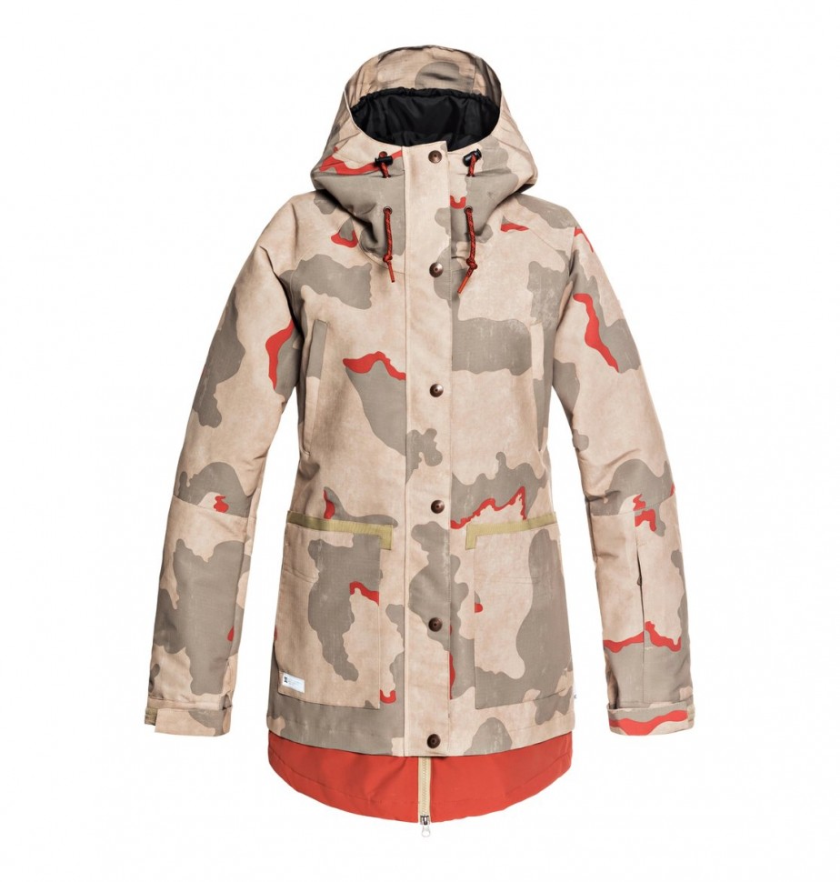 Куртка для сноуборда женская DC SHOES Riji Jkt J Hot Sauce Dcu Camo Wms