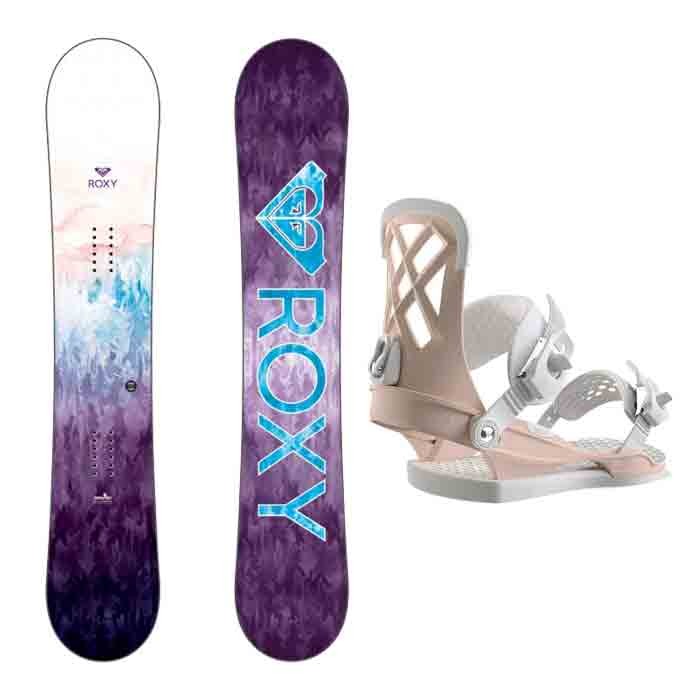 Комплект сноуборда женский ROXY Sugar Banana+Union Milan Pink