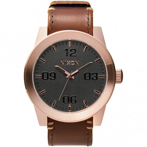 Часы NIXON Corporal A/S Rose Gold/Gunmetal/Brown