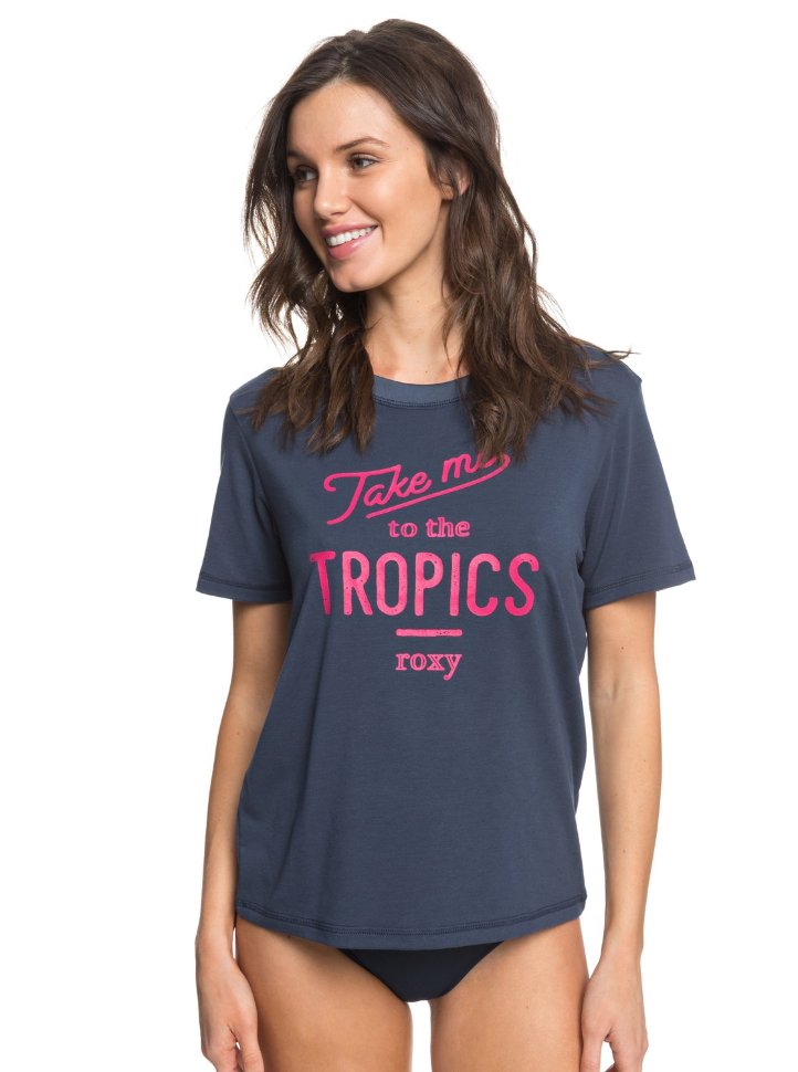 Гидрофутболка женская ROXY Surf Tee J Dress Blues