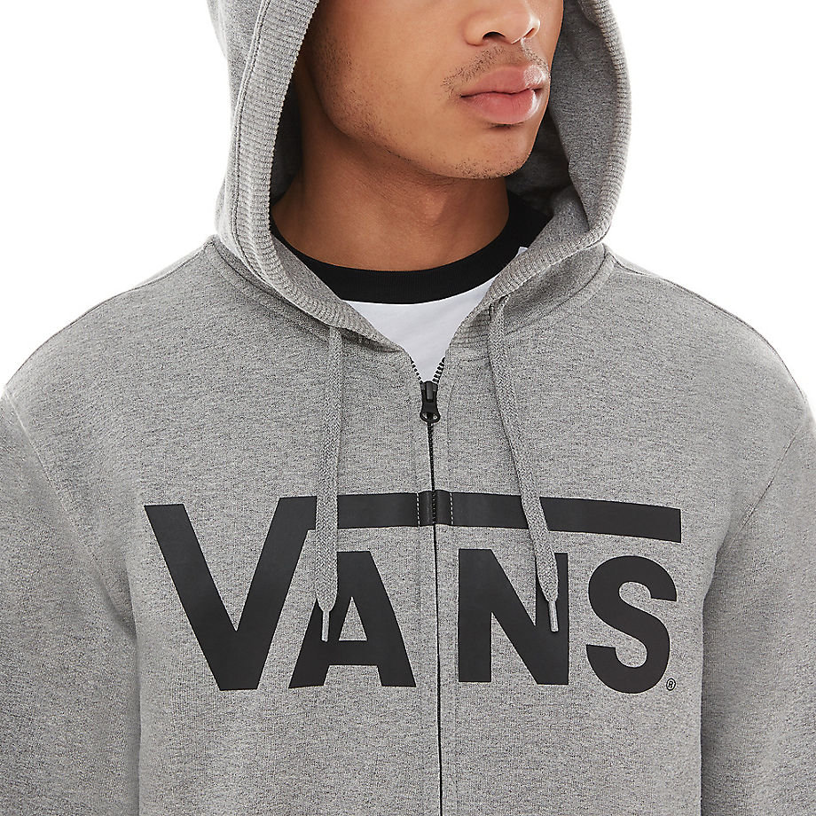 Толстовка на молнии VANS Mn Vans Classic Zip Concrete H Heather-Black фото 3