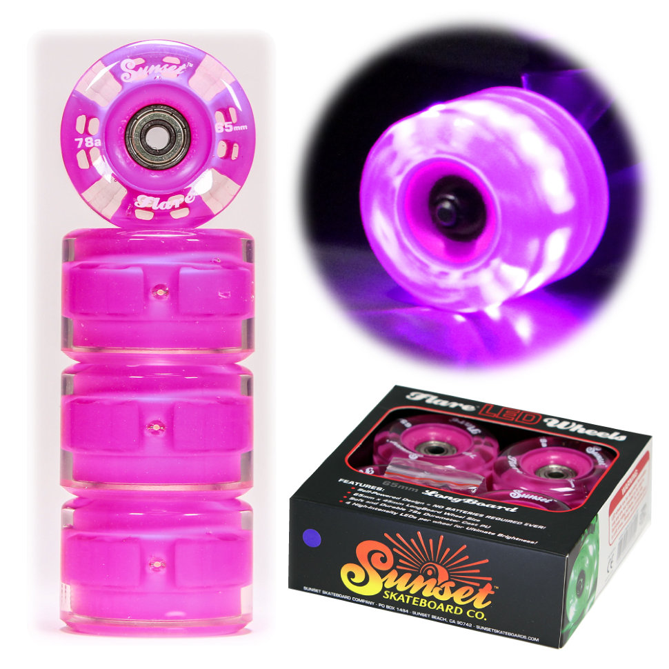 Колеса для лонгборда SUNSET SKATEBOARDS Long Board Wheel With Abec9 SS Pink 65 mm фото 2