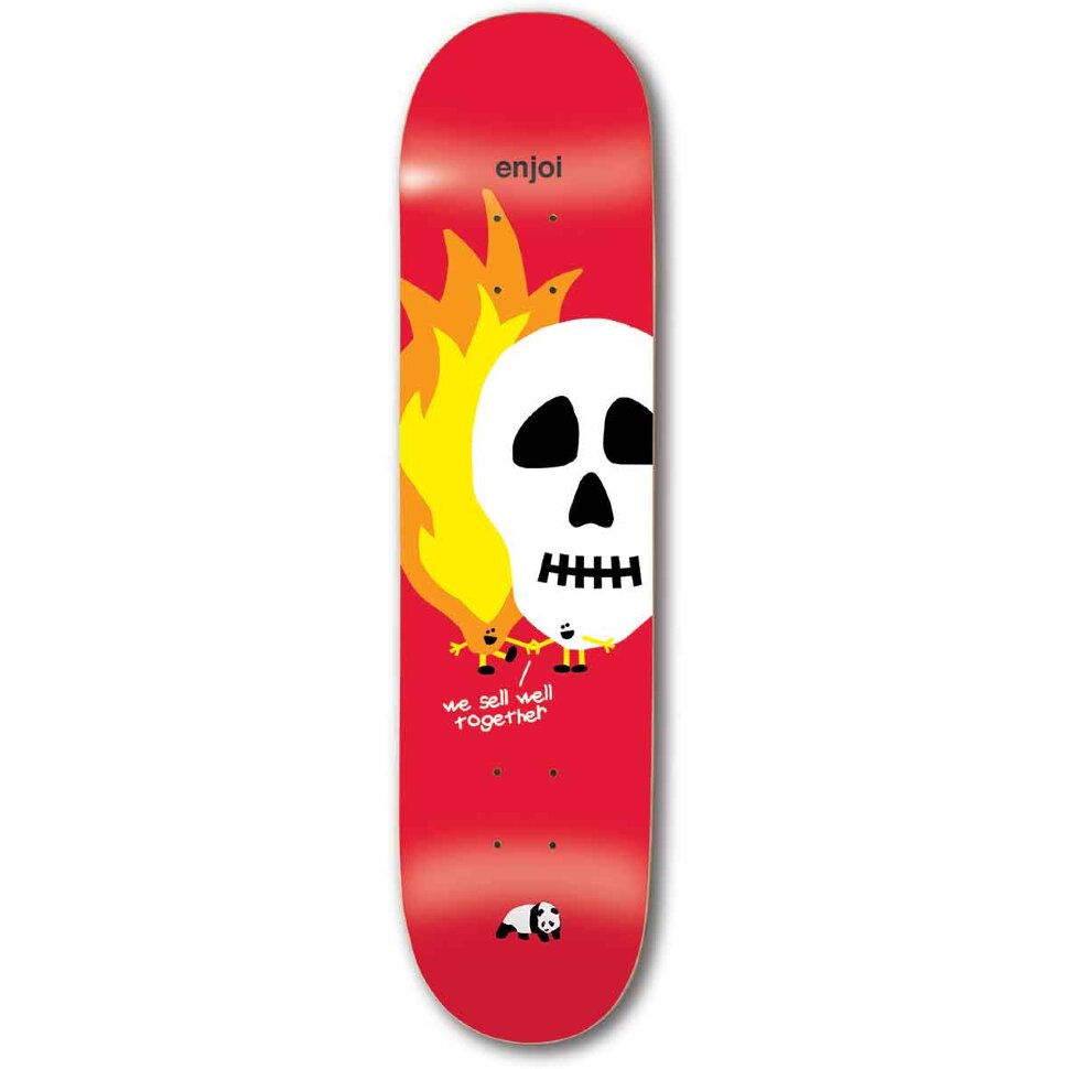фото Дека для скейтборда enjoi skulls an flames hyb red 8.25 2021