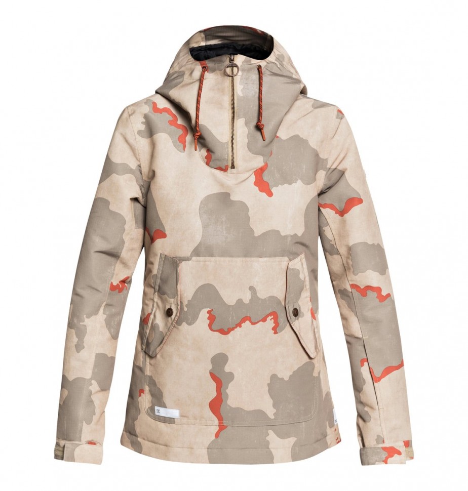 Куртка-анорак для сноуборда женская DC SHOES Skyline Jkt J Hot Sauce Dcu Camo Wms