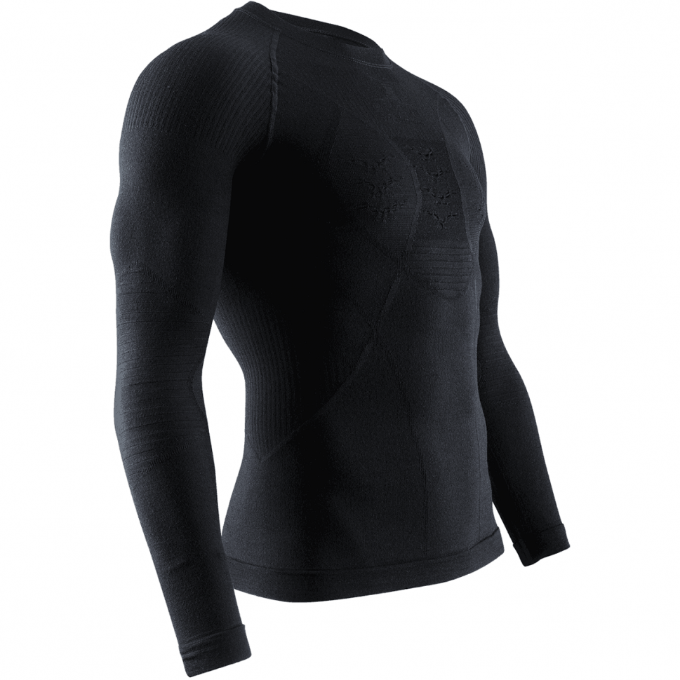 Термокофта мужская X-BIONIC Apani® 4.0 Merino Shirt Round Neck Lg Sl Men Black/Black 2020