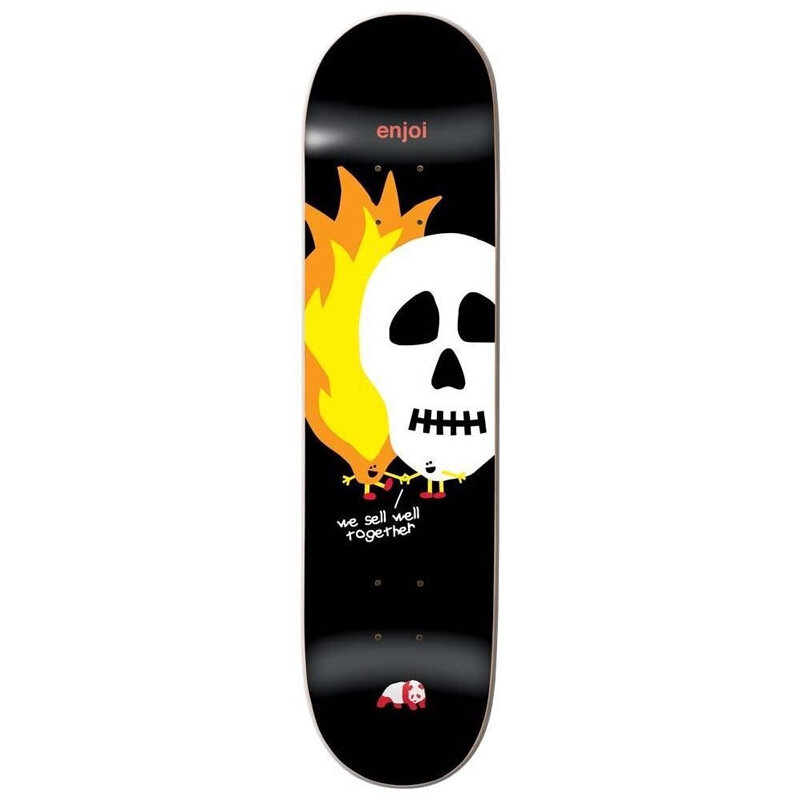фото Дека для скейтборда enjoi skulls an flames hyb black 8.5 2021