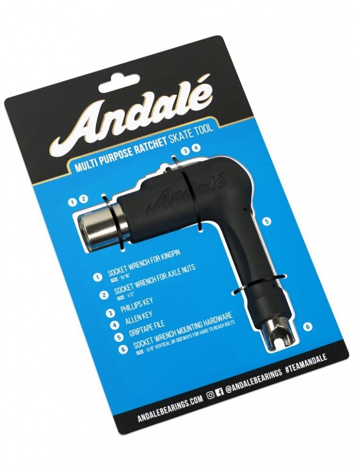 Ключ для скейтборда ANDALE All Purpose Ratchet Tool Black  2020 фото 2