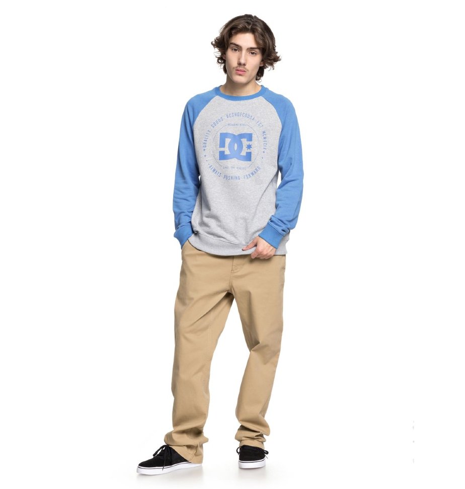 Джемпер мужской DC SHOES Rebuilt Crew Ra M Campanula/ Grey Heather фото 2