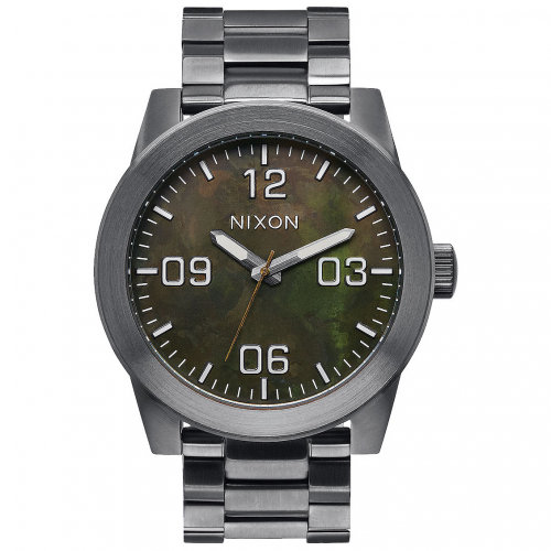 Часы NIXON Corporal Ss A/S Gunmetal/Green Oxyde