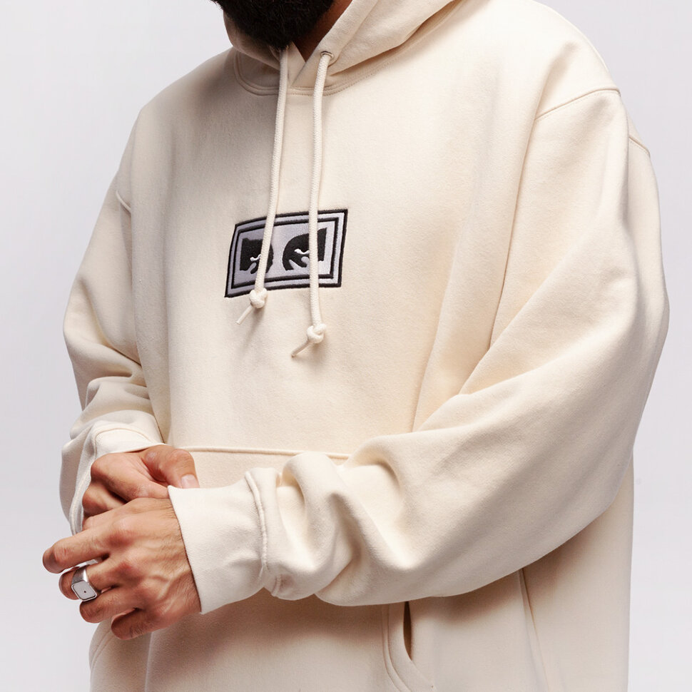 фото Толстовка с капюшоном obey eyes logo hood unbleached 2022