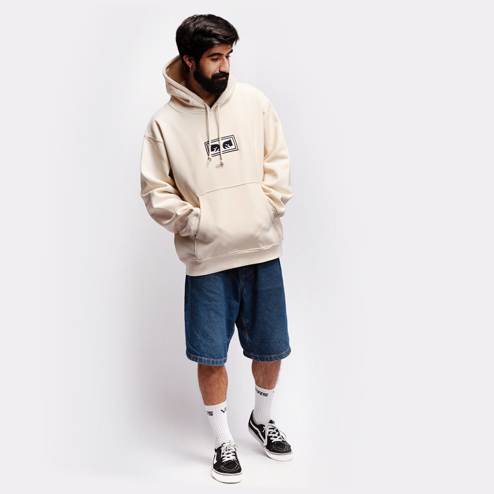 фото Толстовка с капюшоном obey eyes logo hood unbleached 2022
