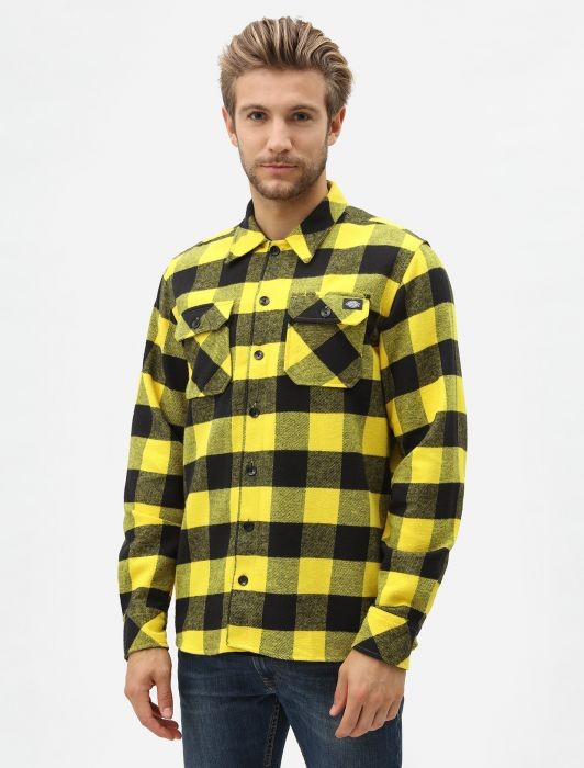Рубашка DICKIES Sacramento Relaxed Long Sleeve Shirt Yellow 2020