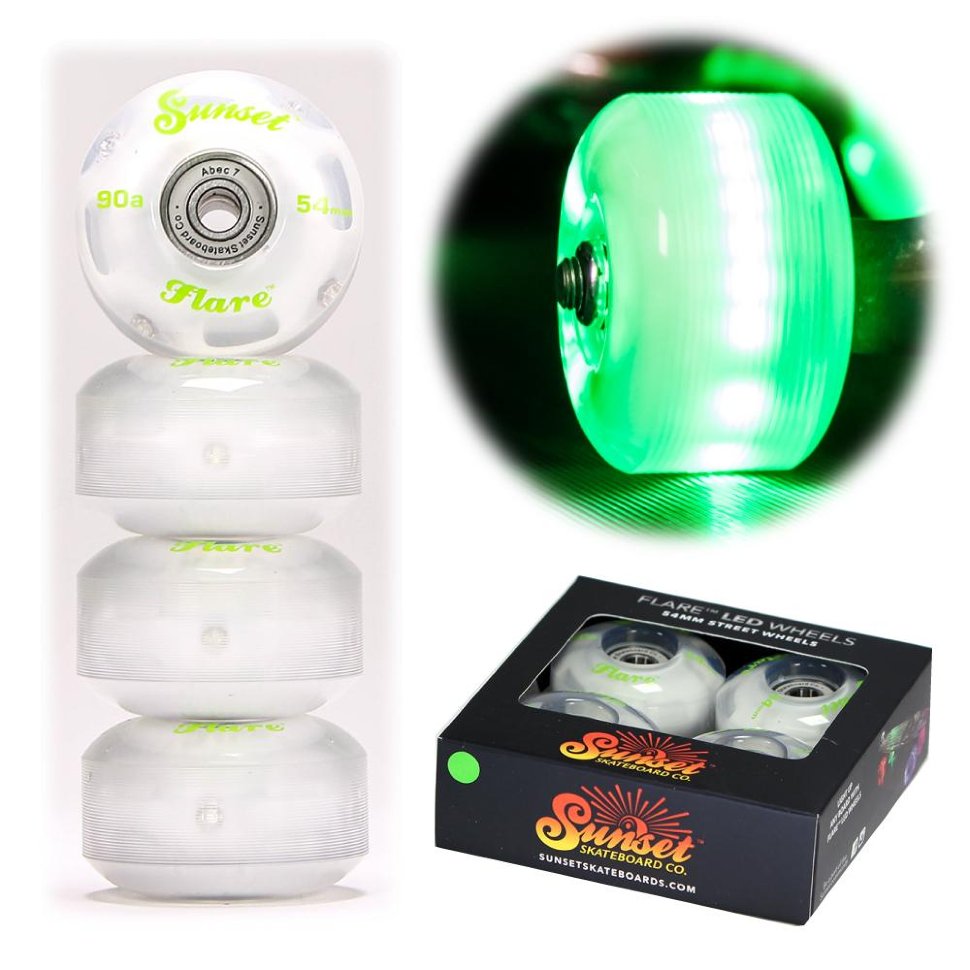 Колеса SUNSET SKATEBOARDS Street Wheel With Abec9 SS Green 54 mm фото 2