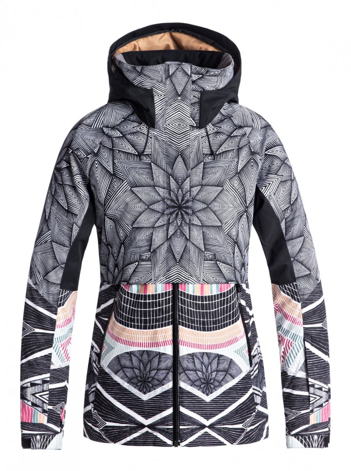 Куртка для сноуборда женская ROXY Frozen Flow Jk J True Black_Pop Snow Stars
