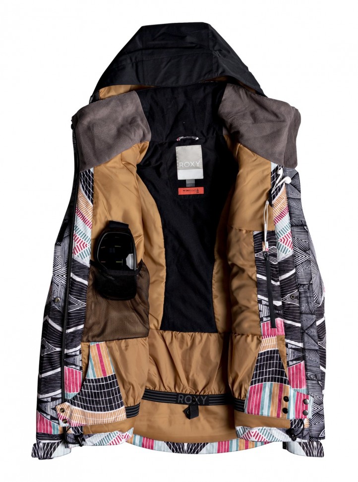 Куртка для сноуборда женская ROXY Frozen Flow Jk J True Black_Pop Snow Stars фото 3