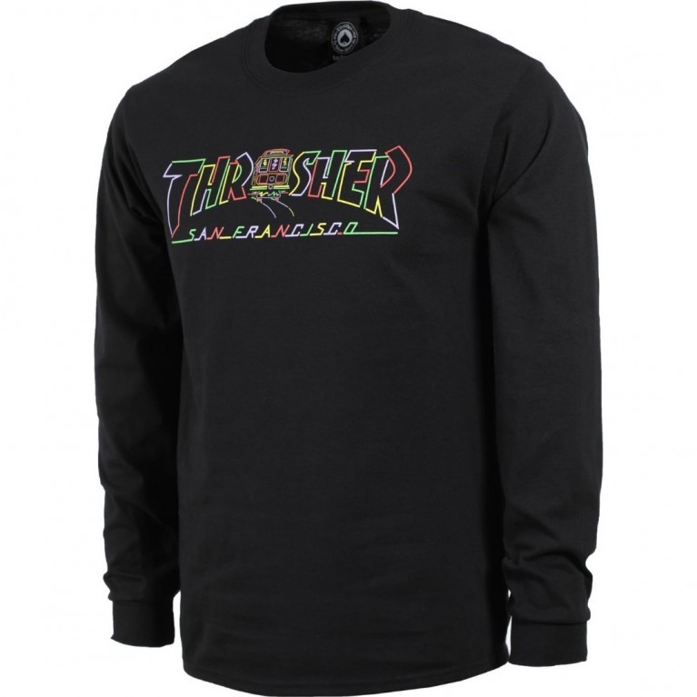 Лонгслив THRASHER Cable Car Longsleeve Black 2020