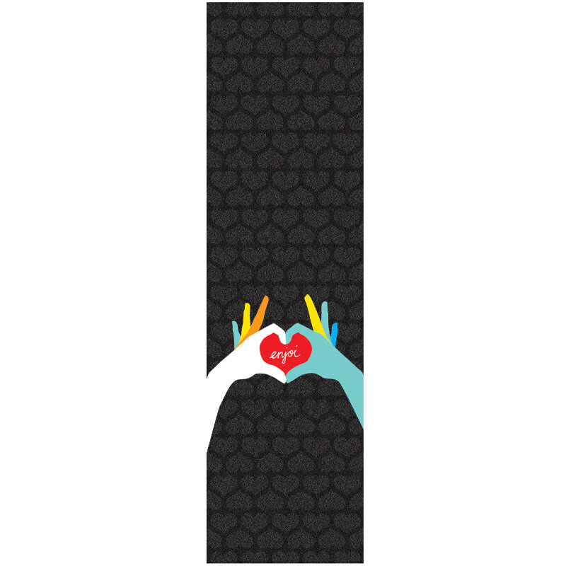 фото Шкурка для скейтборда enjoi heart hands grip tape black 9" 2021