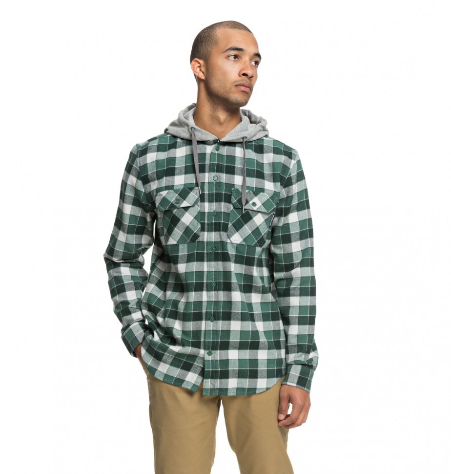 Сорочка с капюшоном DC SHOES Runnels Ls M Hunter Green