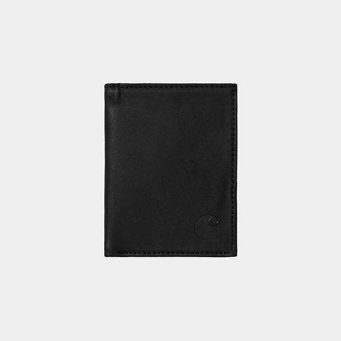 фото Кошелек carhartt wip leather fold wallet black 2022