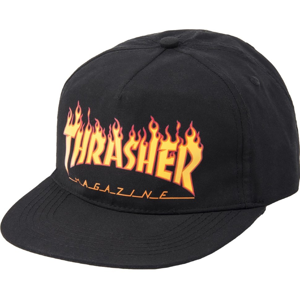 фото Бейсболка thrasher flame snapback black