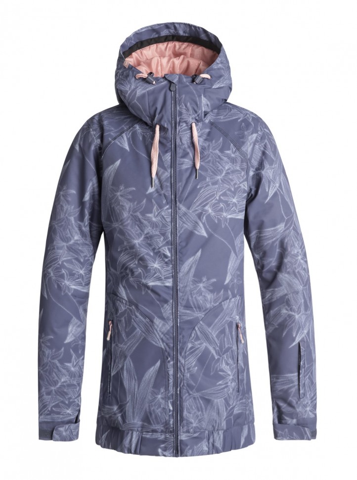 Куртка для сноуборда женская ROXY Valley Hoodie J Crown Blue_Washed Floral