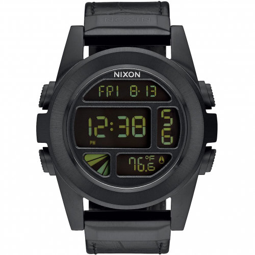 Часы NIXON Unit Ss Leather A/S Black Gator