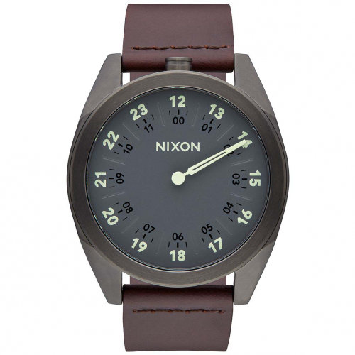 Часы NIXON Genesis Leather A/S Gunmetal/Brown