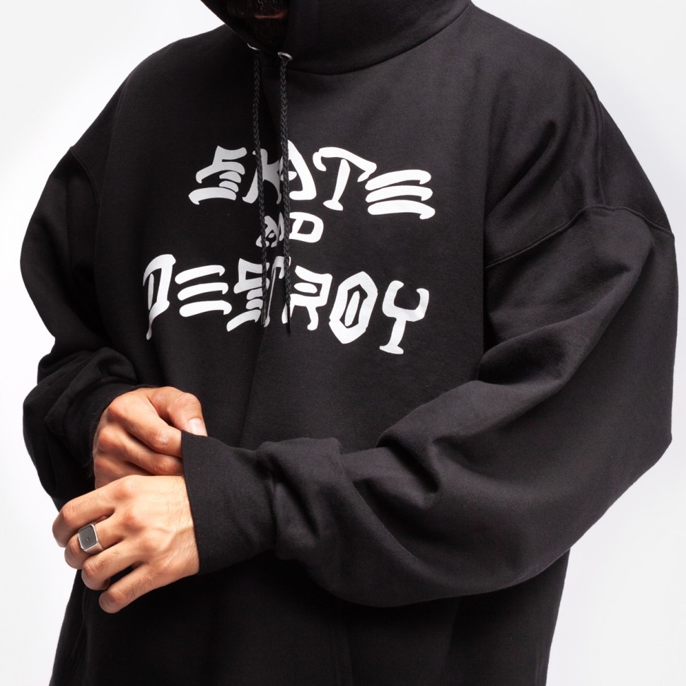 фото Толстовка thrasher skate and destroy hoodie black 2021