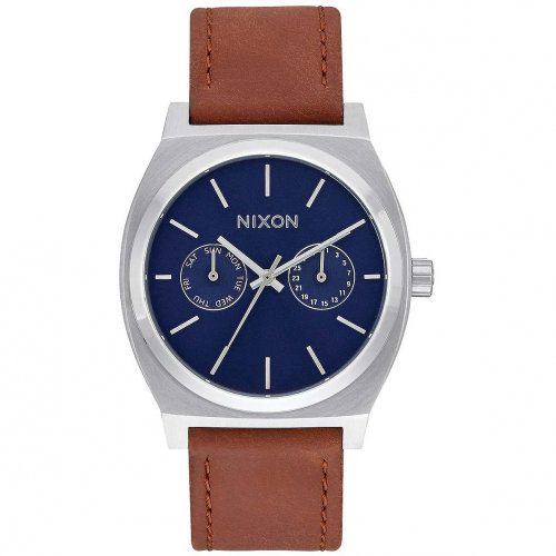 Часы NIXON Time Teller Deluxe Leather A/S Navy Sunray/Brow