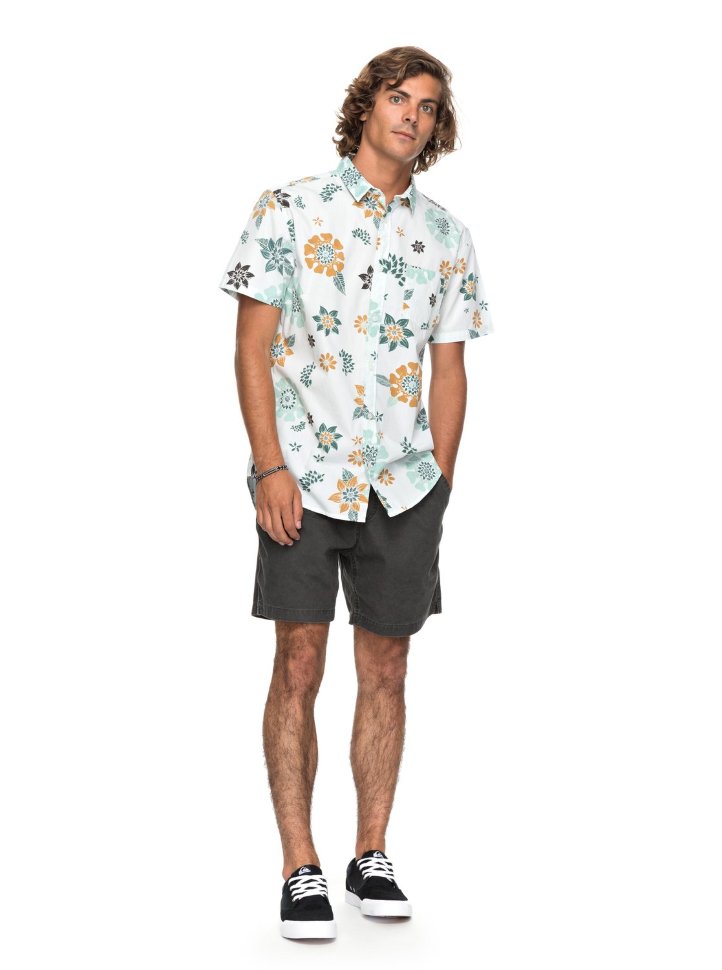 Рубашка мужская QUIKSILVER Sunsetfloralss M White Sunset Floral Ss фото 2