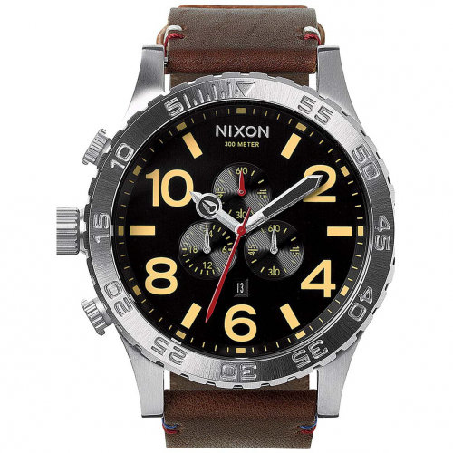 Часы NIXON 51-30 Chrono Leather A/S Black/Brown