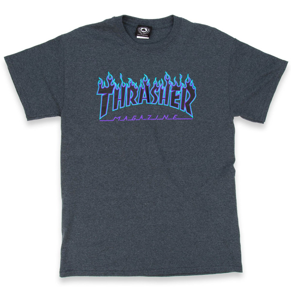 Футболка THRASHER Flame Logo Dark Heather фото 2