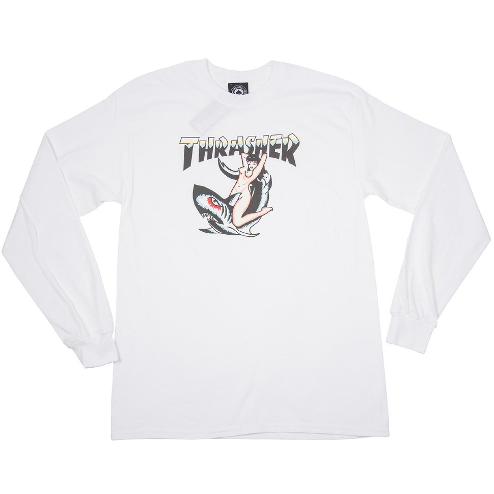 Футболка Thrasher Tattoo L/S White фото 2