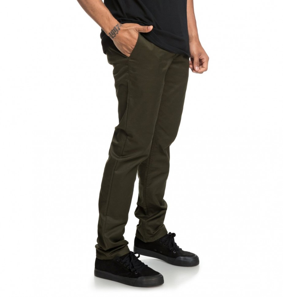 Брюки DC SHOES Worker Slim M Dark Olive фото 3