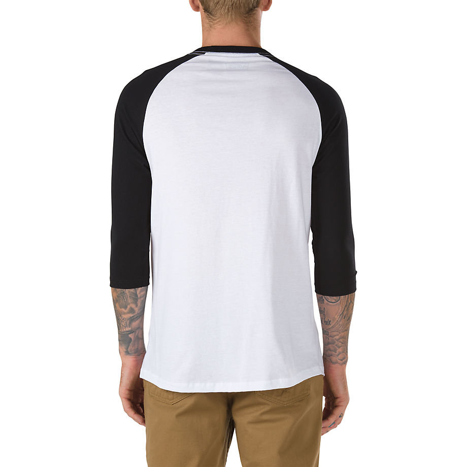 Футболка с рукавом 3/4 VANS Mn Vans Classic Ragl White-Black фото 2