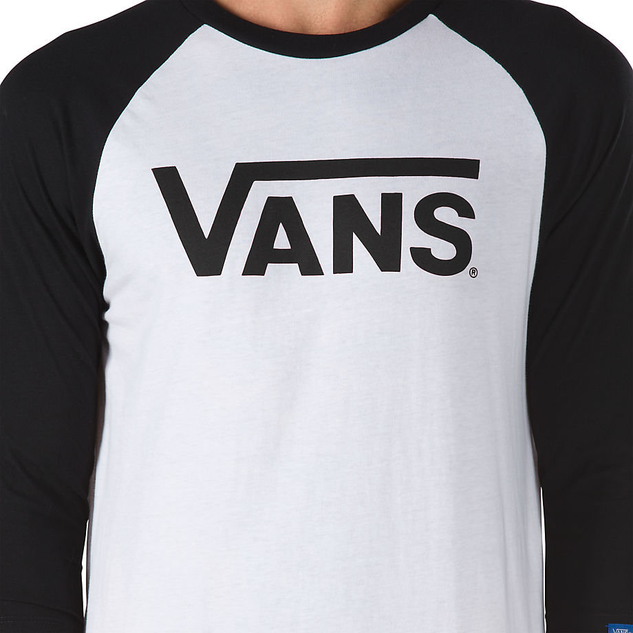 Футболка с рукавом 3/4 VANS Mn Vans Classic Ragl White-Black фото 3