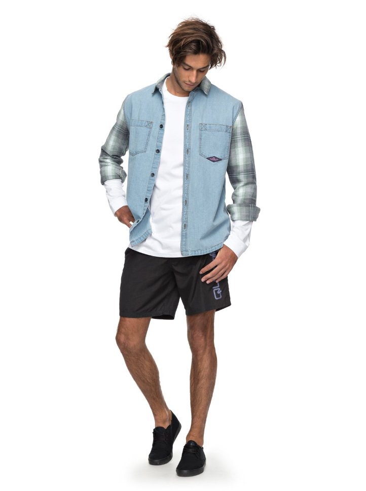 Рубашка мужская QUIKSILVER Dumb&Surfer M Blue Used фото 3