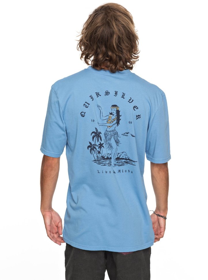 Футболка мужская QUIKSILVER Gmtdyecurvelove M Silver Lake Blue фото 3