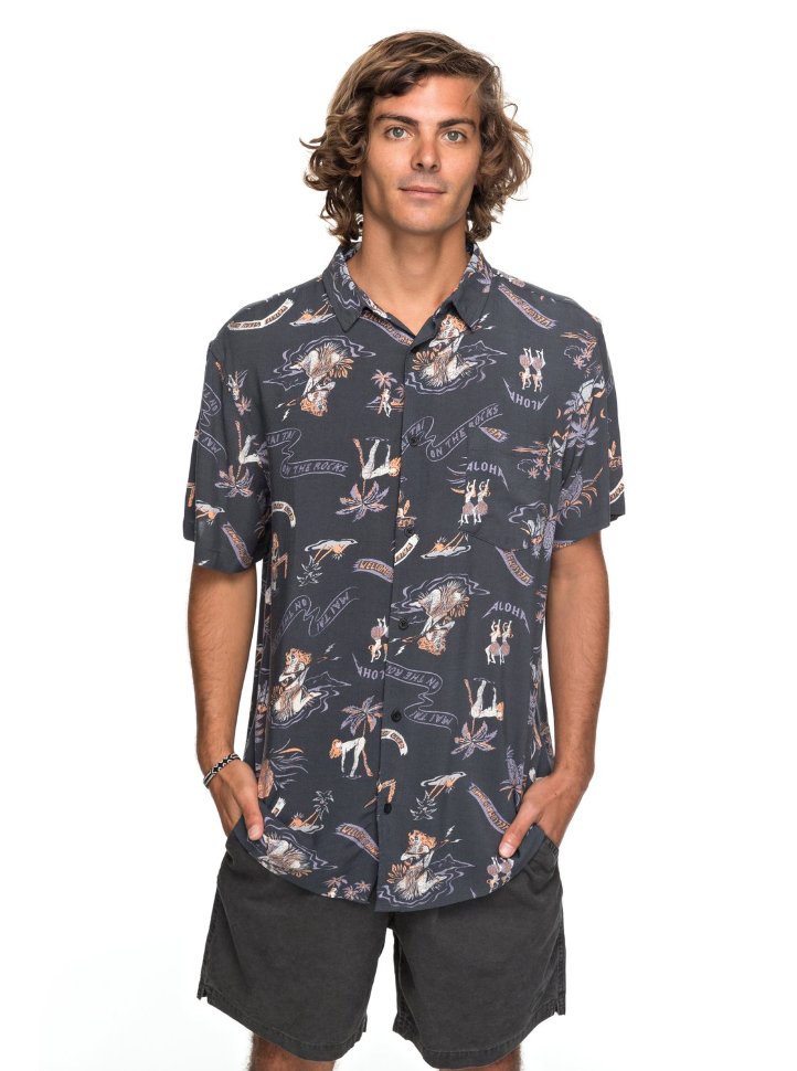 Рубашка мужская QUIKSILVER Alohastripclub M Tarmac Aloha Trip Club