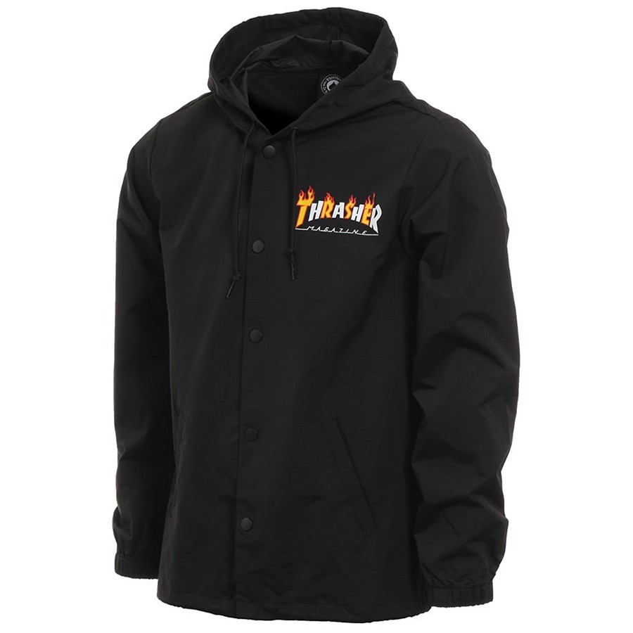 Куртка THRASHER Flame Mag Coach Jacket BLACK фото 5