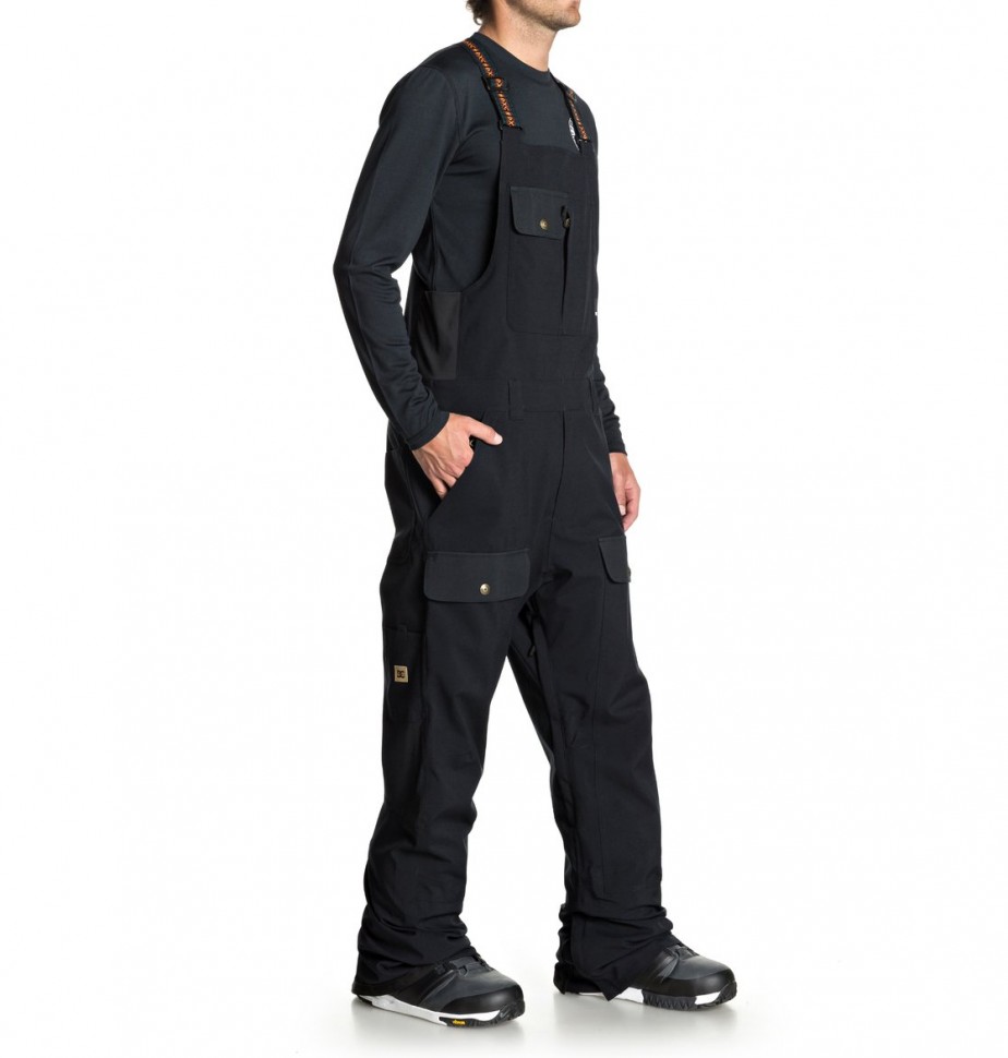 Штаны для сноуборда мужские на лямках DC SHOES Platoon Bib M Black фото 3