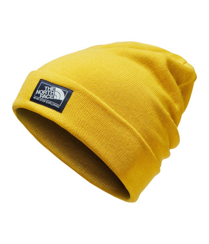 фото Шапка the north face dock worker beanie leopard yellow/urban navy